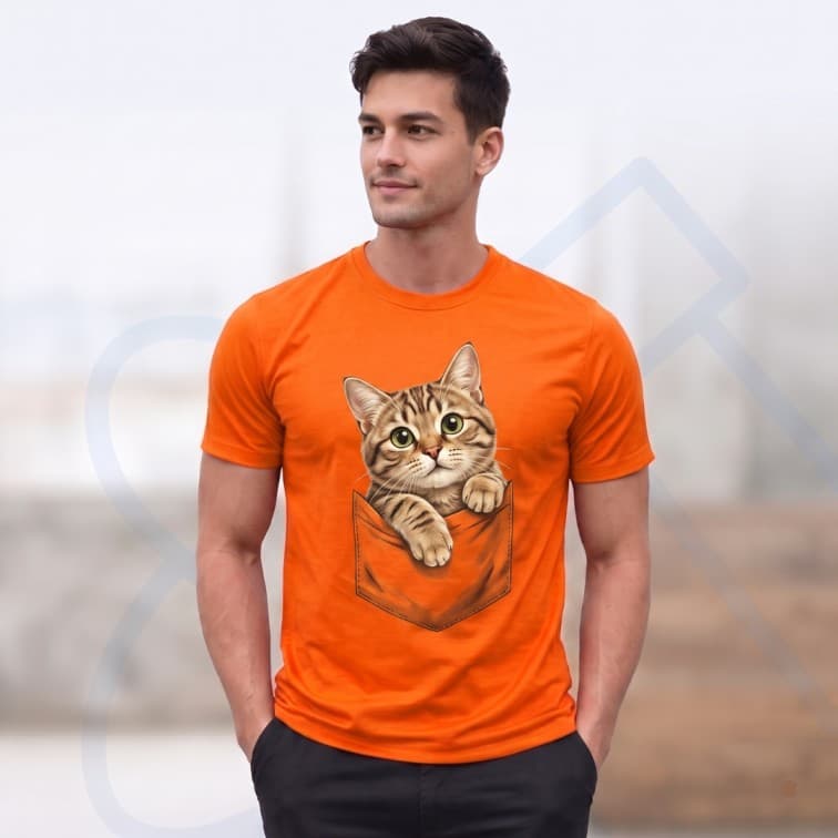 Lightweight 120 GSM Polyester Round Neck T-Shirt – Custom Photo Print ( Size: S, M ,L, XL, XXL )