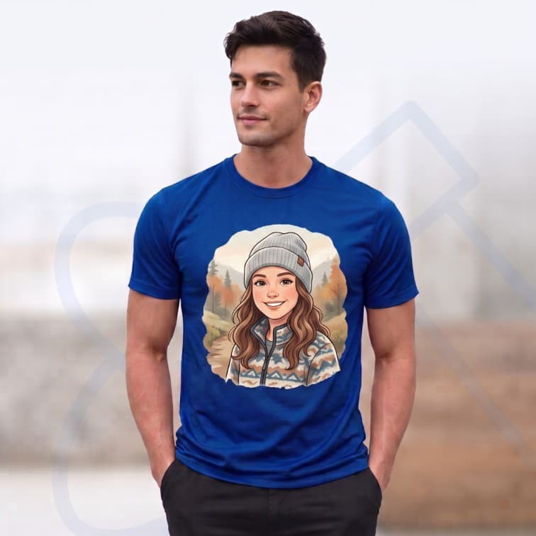 Lightweight 120 GSM Polyester Round Neck T-Shirt – Custom Photo Print ( Size: S, M ,L, XL, XXL ) image 3