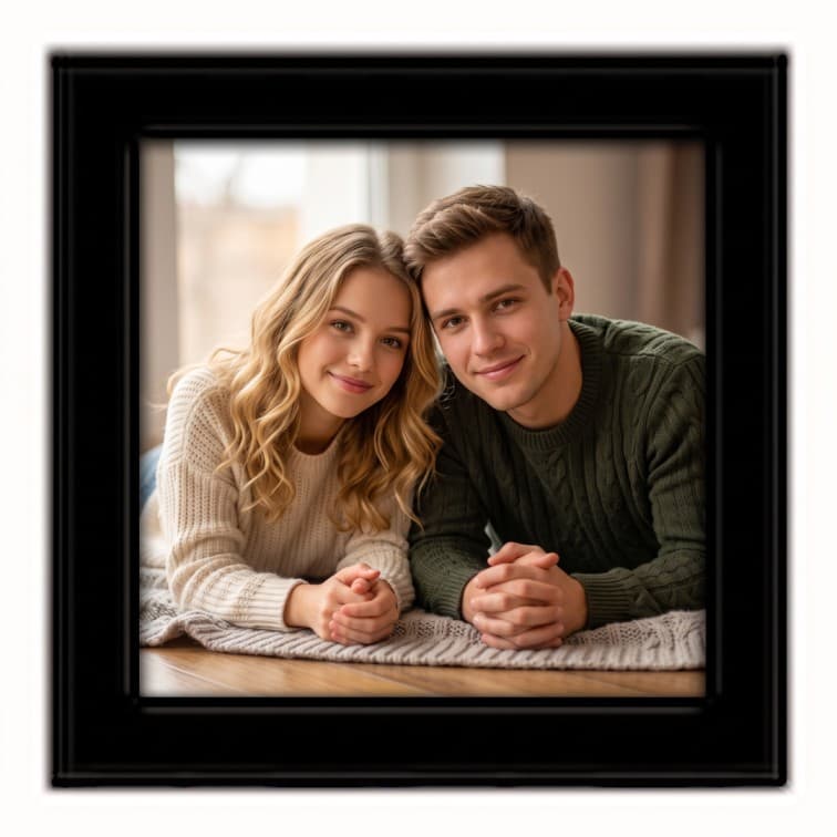 4x4 Inch Classic Black Fibre Photo Frame image 5
