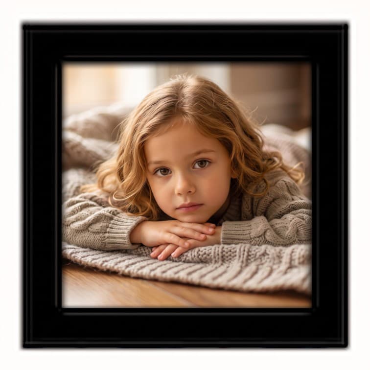 4x4 Inch Classic Black Fibre Photo Frame