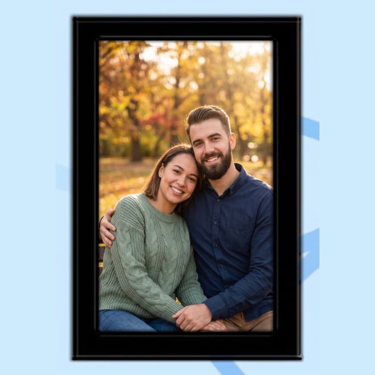 6x4 Inch Classic Black Fibre Photo Frame image 3