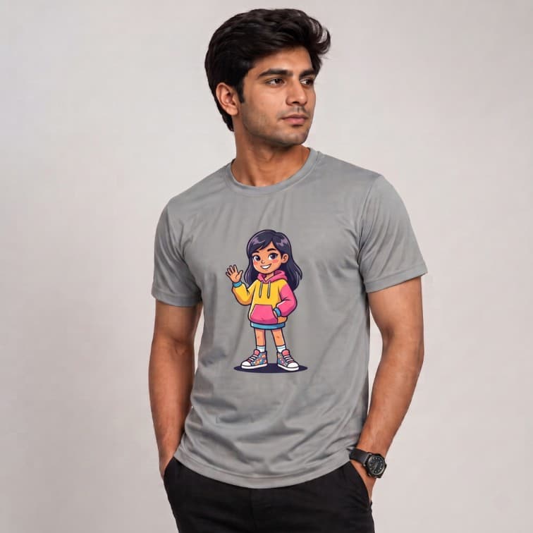 DotNet Men's 160 GSM Custom Graphic T-Shirt ( Size: S, M,L, XL, XXL )