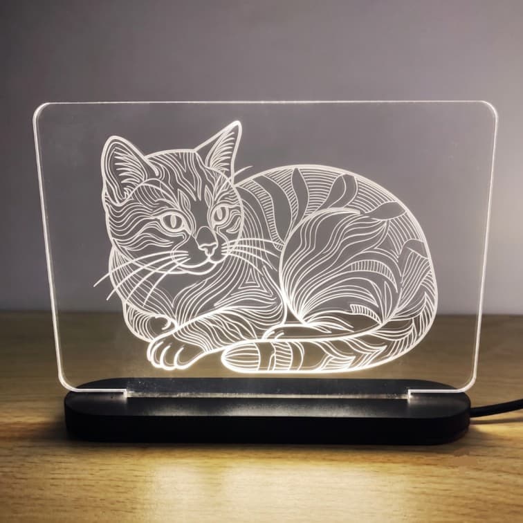 Custom Laser-Engraved Acrylic LED Desk Lamp (Size:7x5 In) image 5