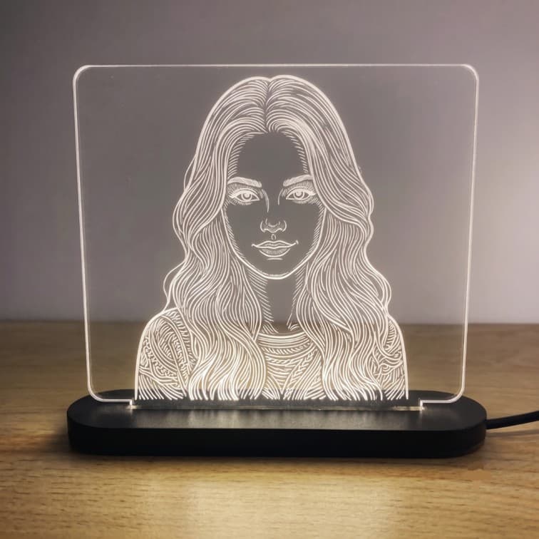 Custom Laser-Engraved Acrylic LED Desk Lamp (Size:7x5 In) image 2