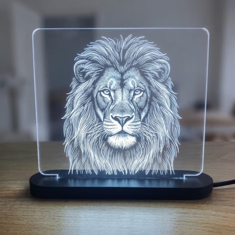 Custom Laser-Engraved Acrylic LED Desk Lamp (Size:7x5 In) image 3