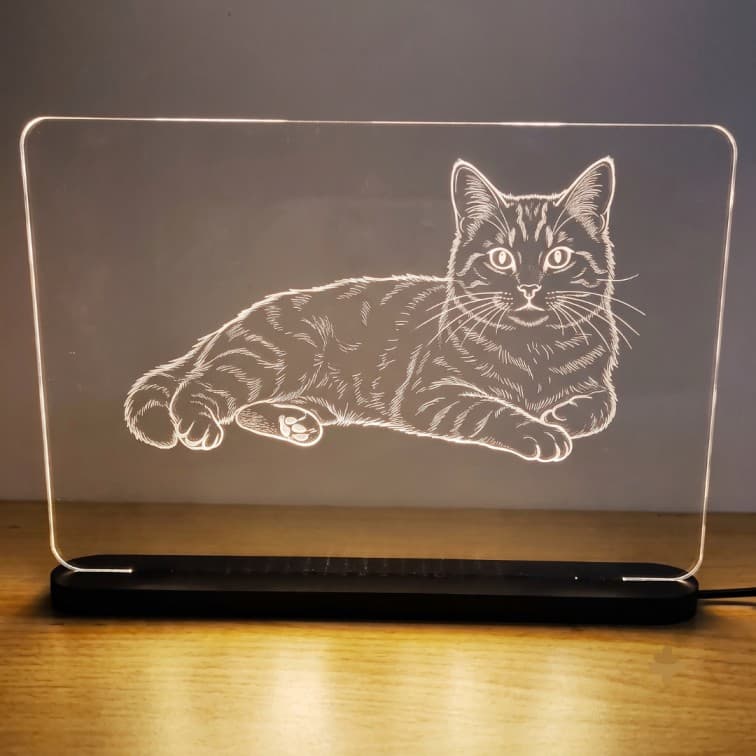 Custom Laser-Engraved Acrylic LED Desk Lamp (Size:10.8x7.65 In) image 3