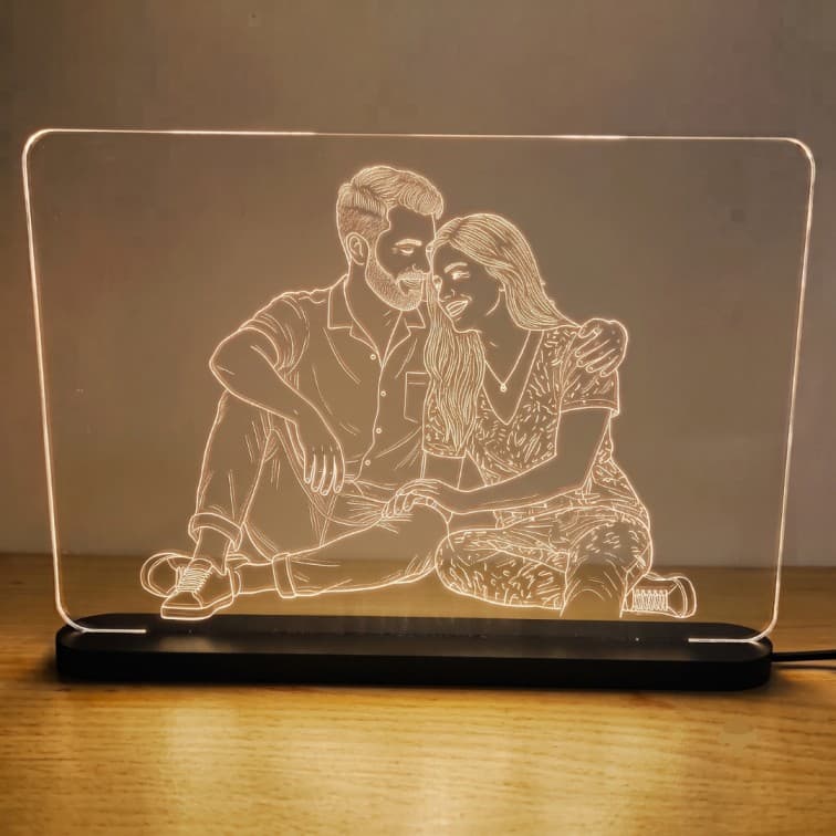 Custom Laser-Engraved Acrylic LED Desk Lamp (Size:10.8x7.65 In) image 4