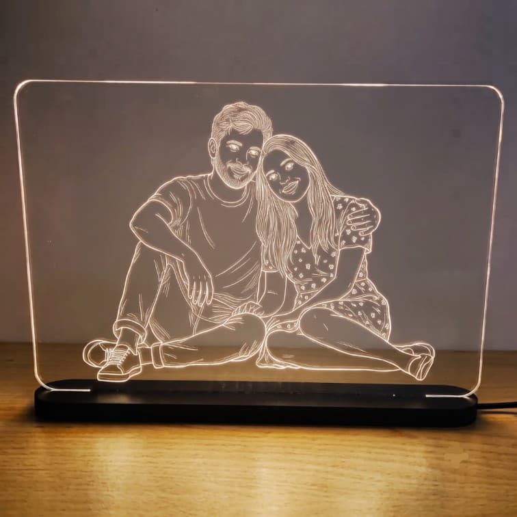 Custom Laser-Engraved Acrylic LED Desk Lamp (Size:10.8x7.65 In) image 5