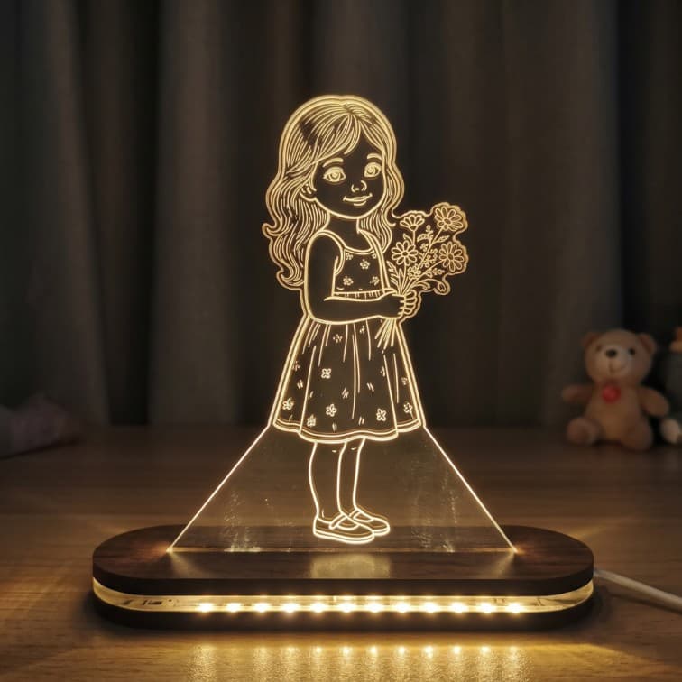 Custom Laser-Engraved Acrylic LED Desk Lamp (Size: 6 In) image 3