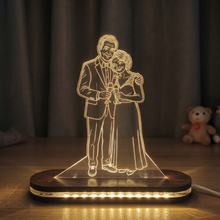 Custom Laser-Engraved Acrylic LED Desk Lamp (Size: 6 In) image 2