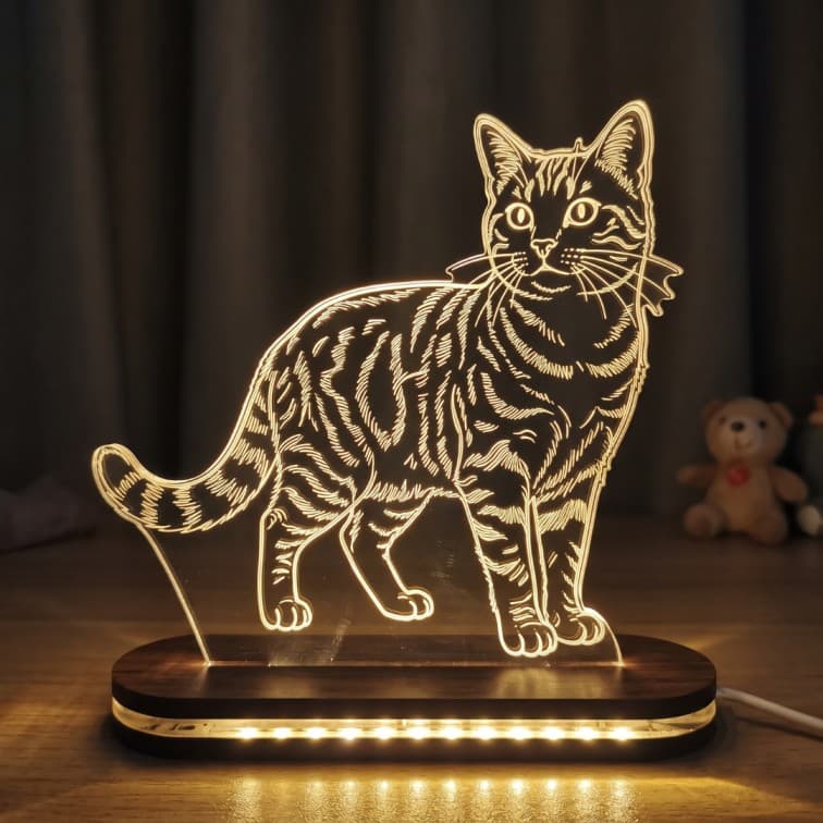 Custom Laser-Engraved Acrylic LED Desk Lamp (Size: 6 In) image 5