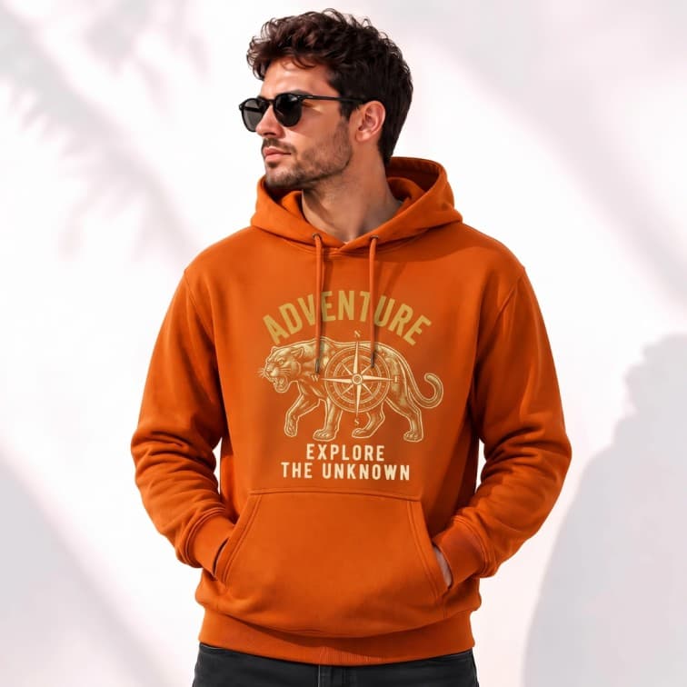 Personalized Orange Hoodie (Size: S, M, L, XL, XXL)